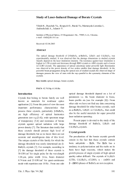 Study of /aser Induced Damage of Borate Crystals