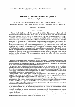The Effect of Chlorine and Heat on Spores of
