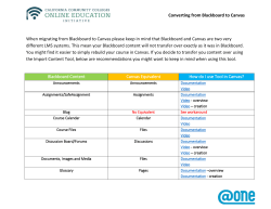 Converting from Blackboard to Canvas When migrating from