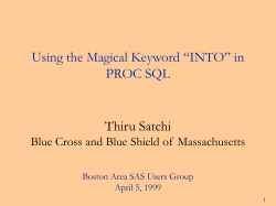 An SQL List Macro to Retrieve Data from Large SAS/DB2 Databases