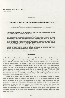 Food eaten by the free-living European bison in Białowieża Forest