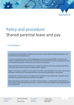 Shared parental leave and pay policy