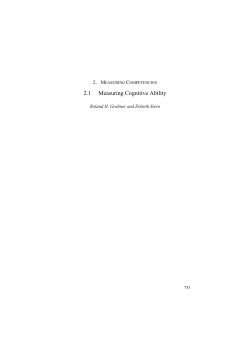 2.1 Measuring Cognitive Ability