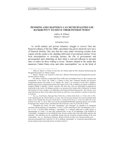 pensions and chapter 9: can municipalities use bankruptcy to solve