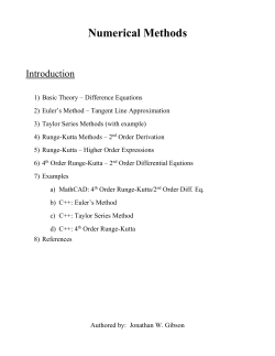 Numerical Solutions 1st Order Differential Equations