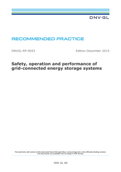 DNVGL-RP-0043 Safety, operation and performance of grid