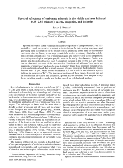 Spectral reflectance of-carbonate minerals in the visible and near