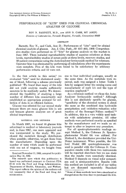 "KITS" USED FOR CLINICAL CHEMICAL ANALYSIS OF GLUCOSE