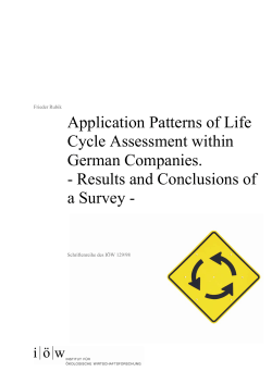 Application Patters of Life Cycle Assessment within German