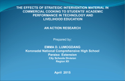 the effects of strategic intervention material in commercial cooking to