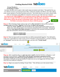Student Handout for WeVideo Group Project
