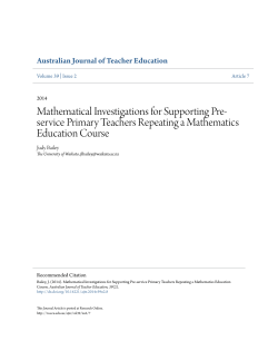 Mathematical Investigations for Supporting Pre