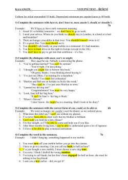 KAA/ANG5X VSTUPNÍ TEST – ŘEŠENÍ Celkem lze