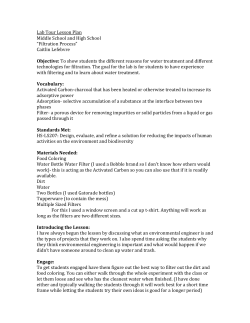 Lab Tour Lesson Plan Middle School and High School &ldquo;Filtration