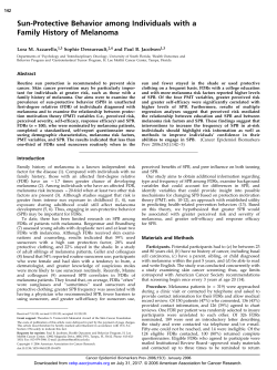 Sun-Protective Behavior among Individuals with a Family History of