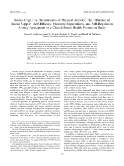 Social&ndash;Cognitive Determinants of Physical Activity