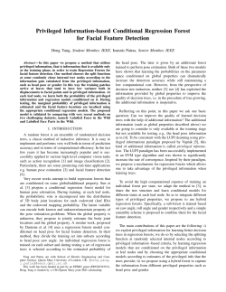 Privileged information-based conditional regression forest for facial