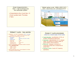 Global C cycle - key points: Ocean C cycle processes
