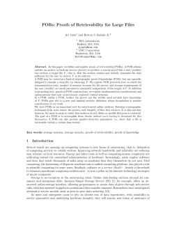 PORs: Proofs of Retrievability for Large Files