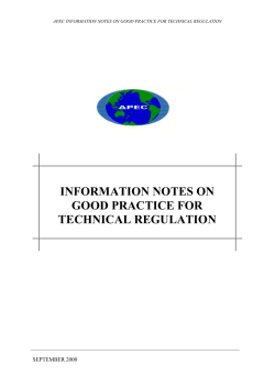APEC GUIDE TO GOOD REGULATORY PRACTICE