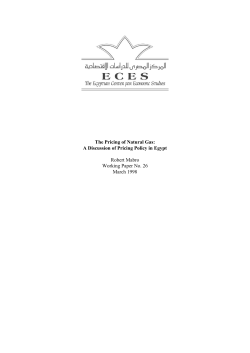 The Pricing of Natural Gas - Egyptian Center for Economic Studies