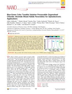 Blue-Green Color Tunable Solution Processable