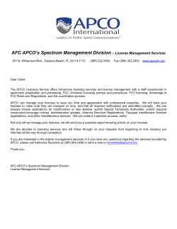 AFC APCO`s Spectrum Management Division &ndash; License