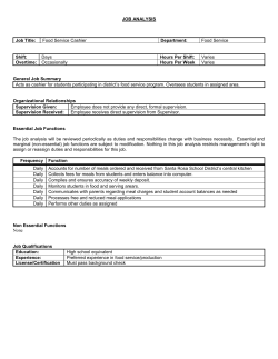 Food Service Cashier