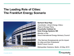 Gerhard Stryi-Hipp, Coordinator Smart Energy Cities, Fraunhofer