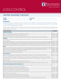 Loss Control Winter Weather Checklist