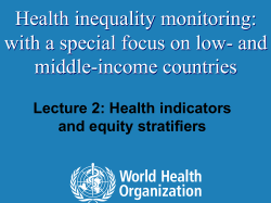Lecture 2: Health indicators and equity stratifiers ppt, 522kb