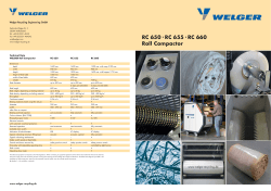 RC 650 • RC 655 • RC 660 Roll Compactor