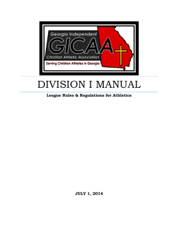 Division I manual - Georgia Independent Christian Athletic Association