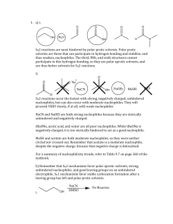 1. a)%i.% % SN2%reactions%are%most%hindered%by%polar