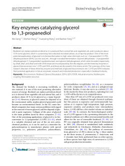 Key enzymes catalyzing glycerol to 1,3