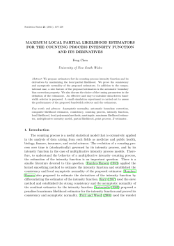 maximum local partial likelihood estimators for the counting process