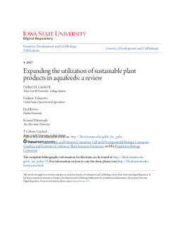 Expanding the utilization of sustainable plant products in aquafeeds