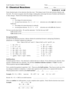 5 &middot; Chemical Reactions