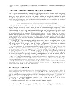 Collection of Solved Feedback Amplifier Problems Series