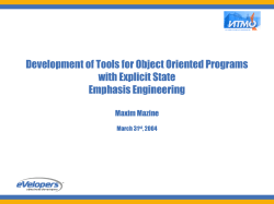 Development of Tools for Object-Oriented Programs - CAMP-TUM