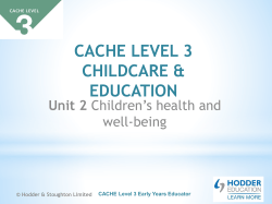 LO6 Understand the impact of poor diet on children`s