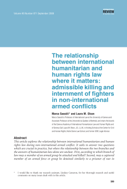 The relationship between international humanitarian and human