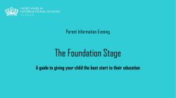 Foundation Stage Parent Information Evening