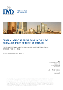 central asia: the great game in the new global disorder of the