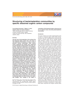 Structuring of bacterioplankton communities by specific dissolved