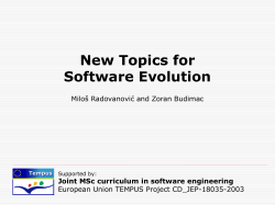 Software Evolution - Course Goals and Contents