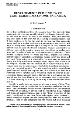 developments in the study of cointegrated economic variables