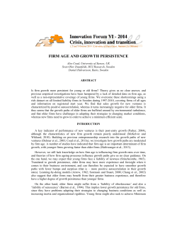 FIRM AGE AND GROWTH PERSISTENCE