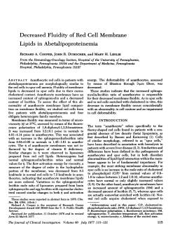 Decreased Fluidity of Red Cell Membrane Lipids in