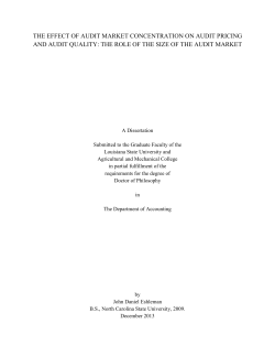 the effect of audit market concentration on audit pricing and audit